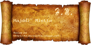 Hajdú Mietta névjegykártya
